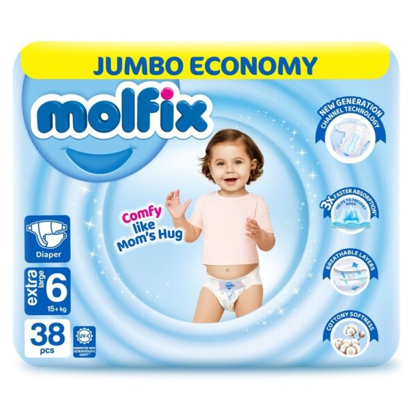 Molfix Diapers Size 6 XL Jumbo Pack +15kg