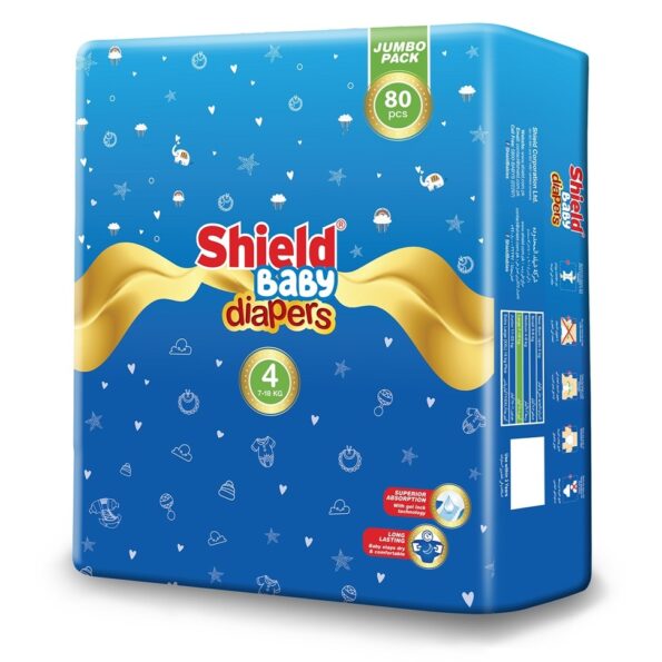 Shield Baby Diapers Size 4 Large Jumbo Pack 7-18kg