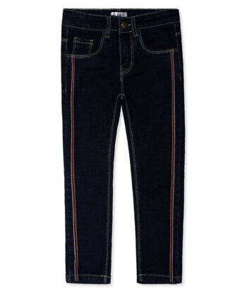 Dark Blue Side Stripe Denim Pant