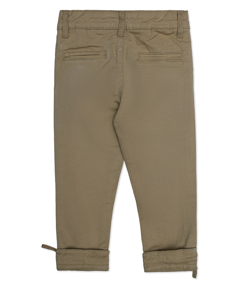 Khaki Cotton girls Pant back