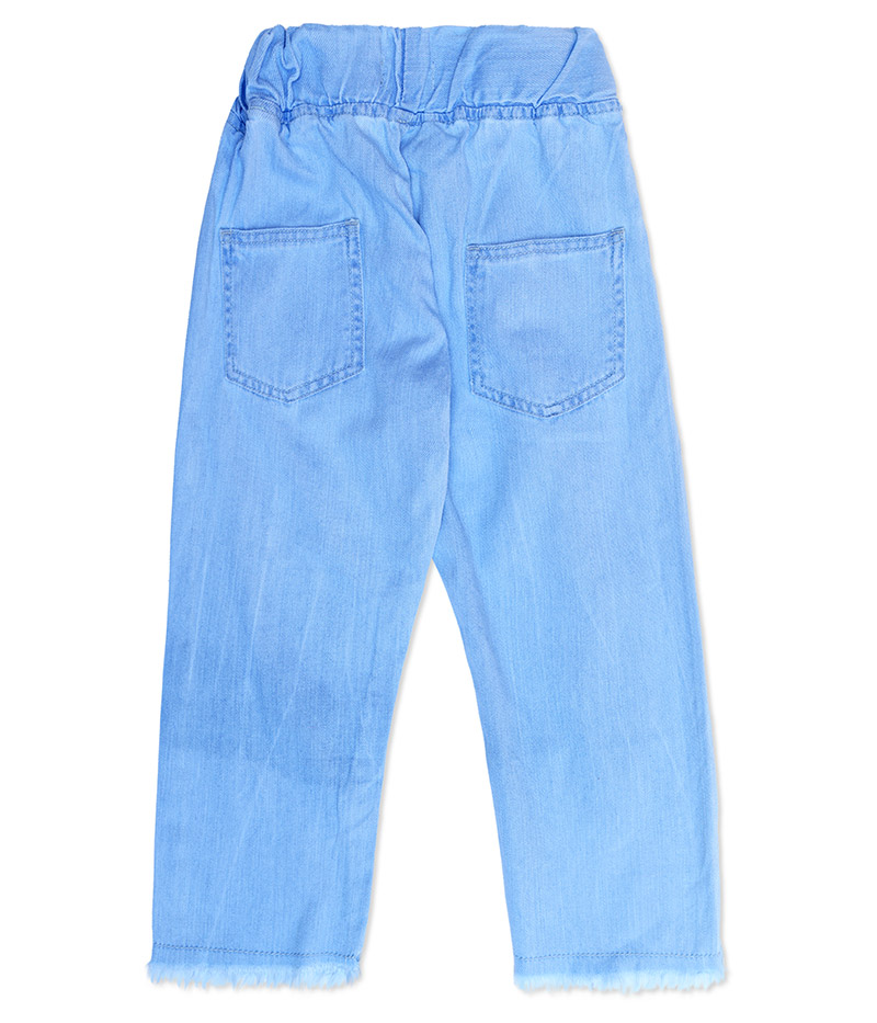 Light Blue Hearts Girls Denim Pant back