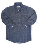 Navy Blue Check Boys Shirt