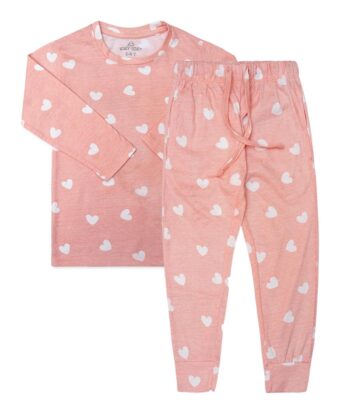 Peach Heart Girls Night Suit