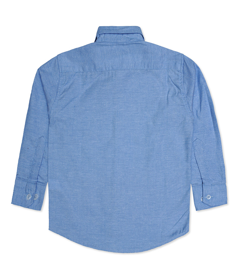 Solid Light Blue Boys Shirt back